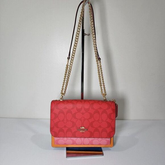 NWT COACH CA151 Signature Klare Crossbody Blocked Signature Canvas Miami - Picture 2 of 7